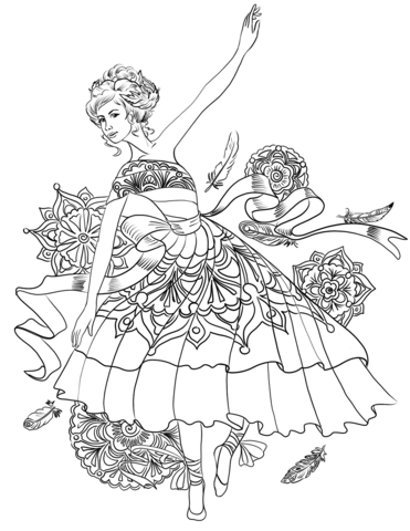 Ballerina Swan Dance Coloring Page